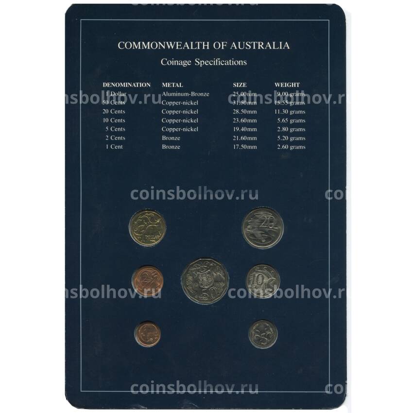 Набор монет Австралия (в блистере с почтовой маркой) (вид 2)