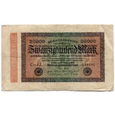 Банкнота 20000 марок 1923 года Германия