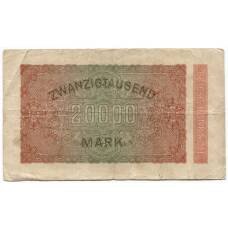 Банкнота 20000 марок 1923 года Германия (вид 2)