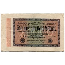 Банкнота 20000 марок 1923 года Германия
