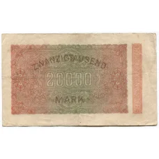 Банкнота 20000 марок 1923 года Германия (вид 2)
