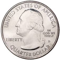 Монета 25 центов (1/4 доллара) 2021 года D США «Национальные парки — №56 Национальное историческое место Пилоты из Таскиги» (реверс)