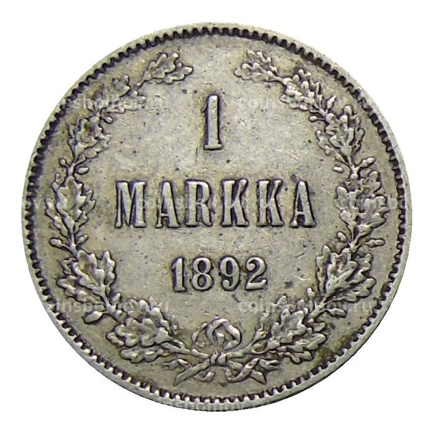 Монета 1 марка 1892 года L Русская Финляндия