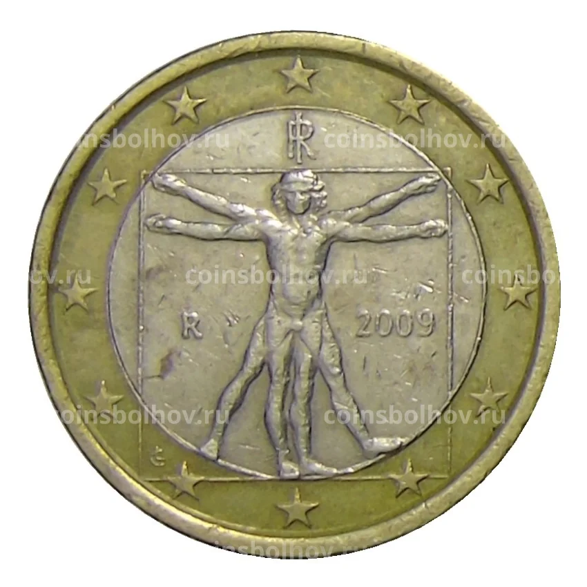 Монета 1 евро 2009 года Италия