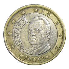 Монета 1 евро 2001 года Испания (аверс)