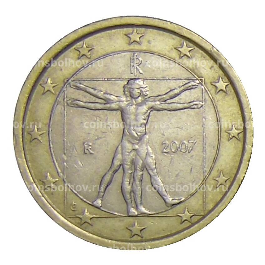 Монета 1 евро 2007 года Италия