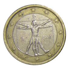 Монета 1 евро 2007 года Италия (аверс)