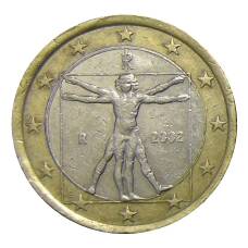 Монета 1 евро 2002 года Италия (аверс)