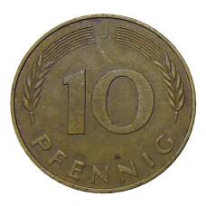 Монета 10 пфеннигов 1979 года J Германия (реверс)