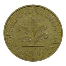 Монета 10 пфеннигов 1985 года J Германия (аверс)