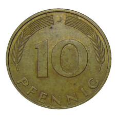 Монета 10 пфеннигов 1985 года J Германия (реверс)