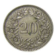 Монета 20 раппенов 1945 года Швейцария (реверс)