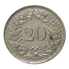 Монета 20 раппенов 1945 года Швейцария (реверс)