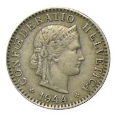 Монета 20 раппенов 1944 года Швейцария (аверс)