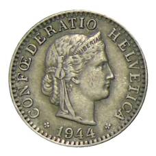 Монета 20 раппенов 1944 года Швейцария (аверс)