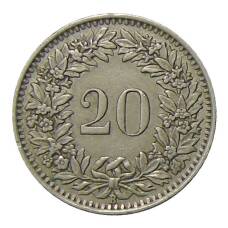 Монета 20 раппенов 1944 года Швейцария (реверс)