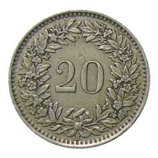 Монета 20 раппенов 1944 года Швейцария (реверс)