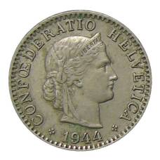 Монета 20 раппенов 1944 года Швейцария (аверс)