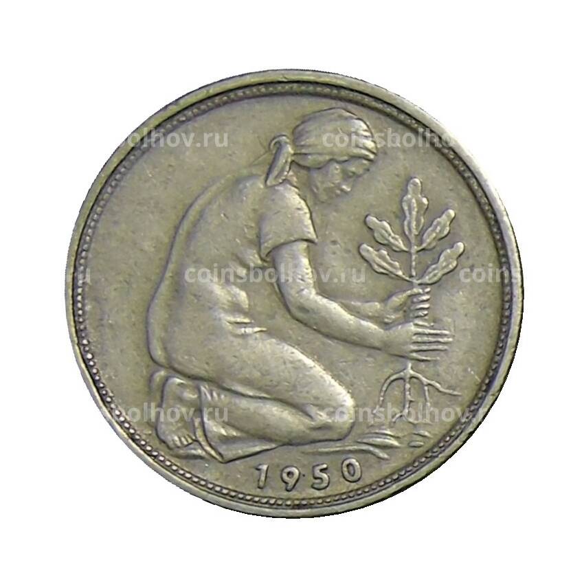 Монета 50 пфеннигов 1950 года F Германия