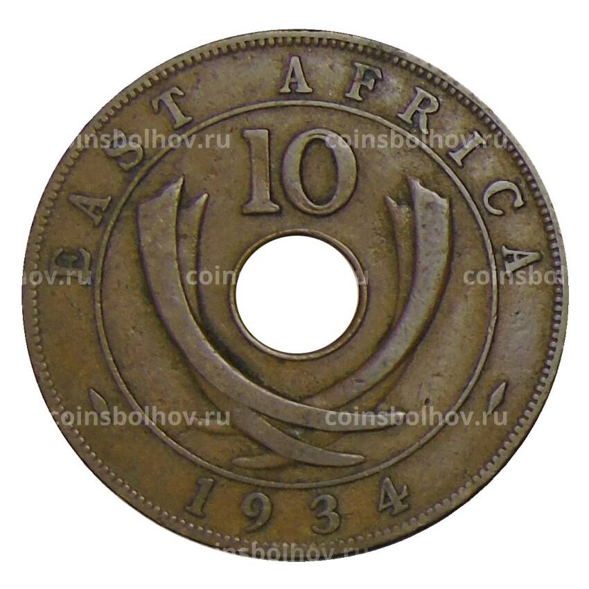 Монета 10 центов 1934 года Британская Восточная Африка