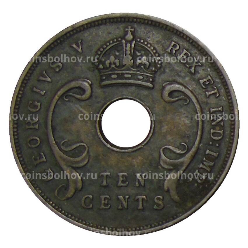 Монета 10 центов 1935 года Британская Восточная Африка (вид 2)