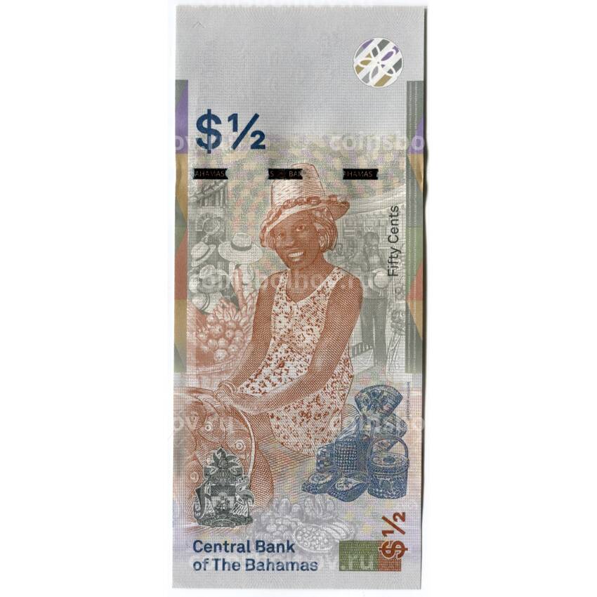 Банкнота 50 центов (1/2 доллара) 2019 года Багамские острова (вид 2)