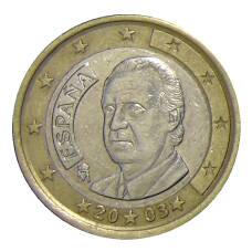 Монета 1 евро 2003 года Испания (аверс)