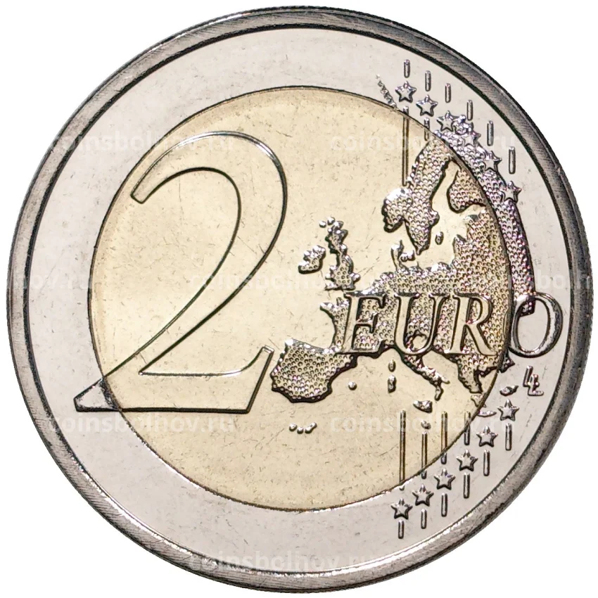 Монета 2 евро 2020 года Люксембург — Рождение наследного Великого Герцога Чарльза (Плоский чекан — лазерная гравировка) (вид 2)