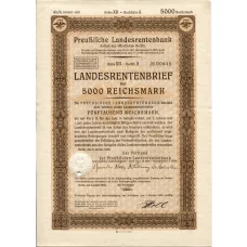 Банкнота Облигация 4,5% 5000 марок 1940 года Германия