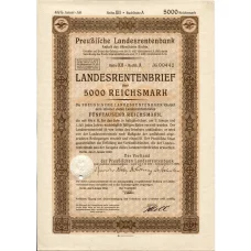 Банкнота Облигация 4,5% 5000 марок 1940 года Германия
