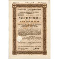 Банкнота Облигация 4,5% 5000 марок 1940 года Германия