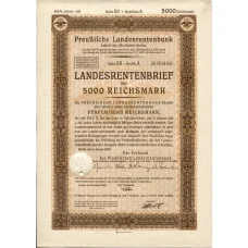 Банкнота Облигация 4,5% 5000 марок 1940 года Германия