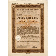 Банкнота Облигация 4,5% 5000 марок 1940 года Германия