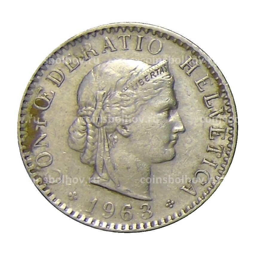 Монета 20 раппенов 1963 года Швейцария