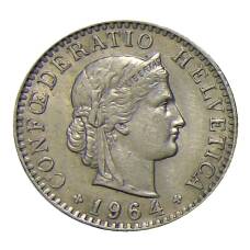 Монета 20 раппенов 1964 года Швейцария (аверс)