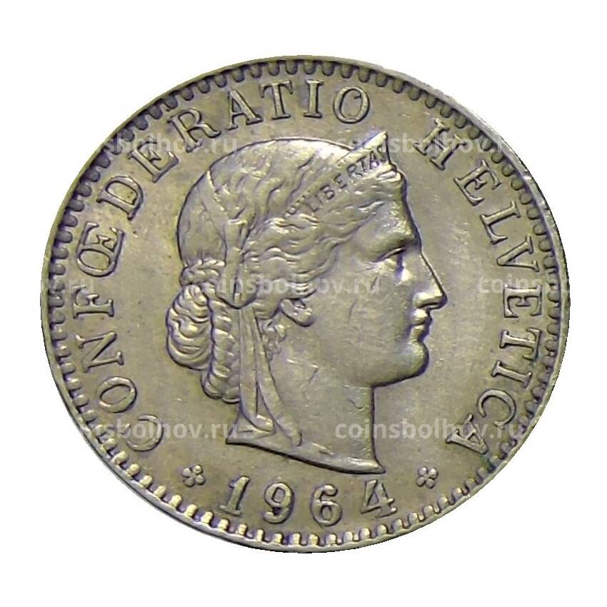 Монета 20 раппенов 1964 года Швейцария