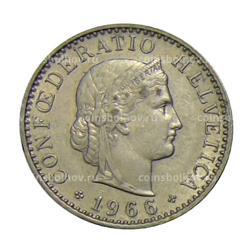 Монета 20 раппенов 1966 года Швейцария