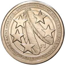 Монета 1 доллар 2021 года P США «Коренные американцы (Сакагавея) — Индейцы в армии США» (аверс)