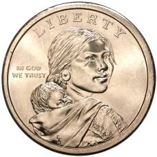 Монета 1 доллар 2021 года P США «Коренные американцы (Сакагавея) — Индейцы в армии США» (реверс)