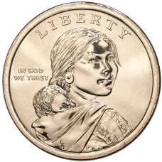 Монета 1 доллар 2021 года D США «Коренные американцы (Сакагавея) — Индейцы в армии США» (реверс)