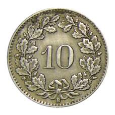 Монета 10 раппенов 1931 года Швейцария (реверс)