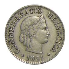 Монета 10 раппенов 1931 года Швейцария (аверс)