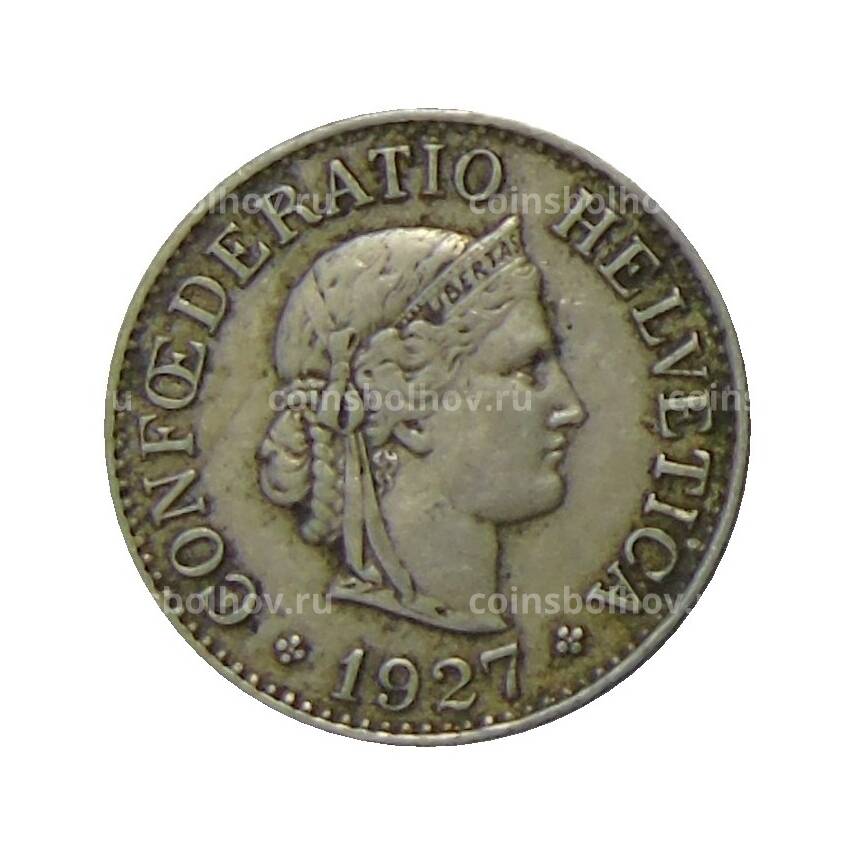 Монета 10 раппенов 1927 года Швейцария