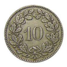 Монета 10 раппенов 1925 года Швейцария (реверс)