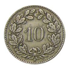 Монета 10 раппенов 1922 года Швейцария (реверс)