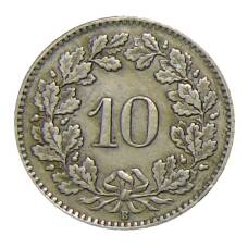 Монета 10 раппенов 1925 года Швейцария (реверс)