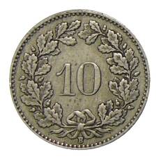 Монета 10 раппенов 1925 года Швейцария (реверс)