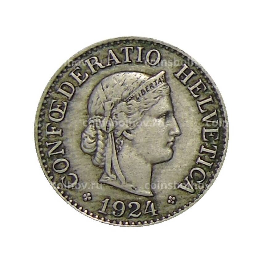 Монета 10 раппенов 1924 года Швейцария