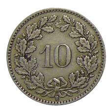Монета 10 раппенов 1922 года Швейцария (реверс)