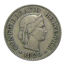Монета 10 раппенов 1920 года Швейцария (аверс)